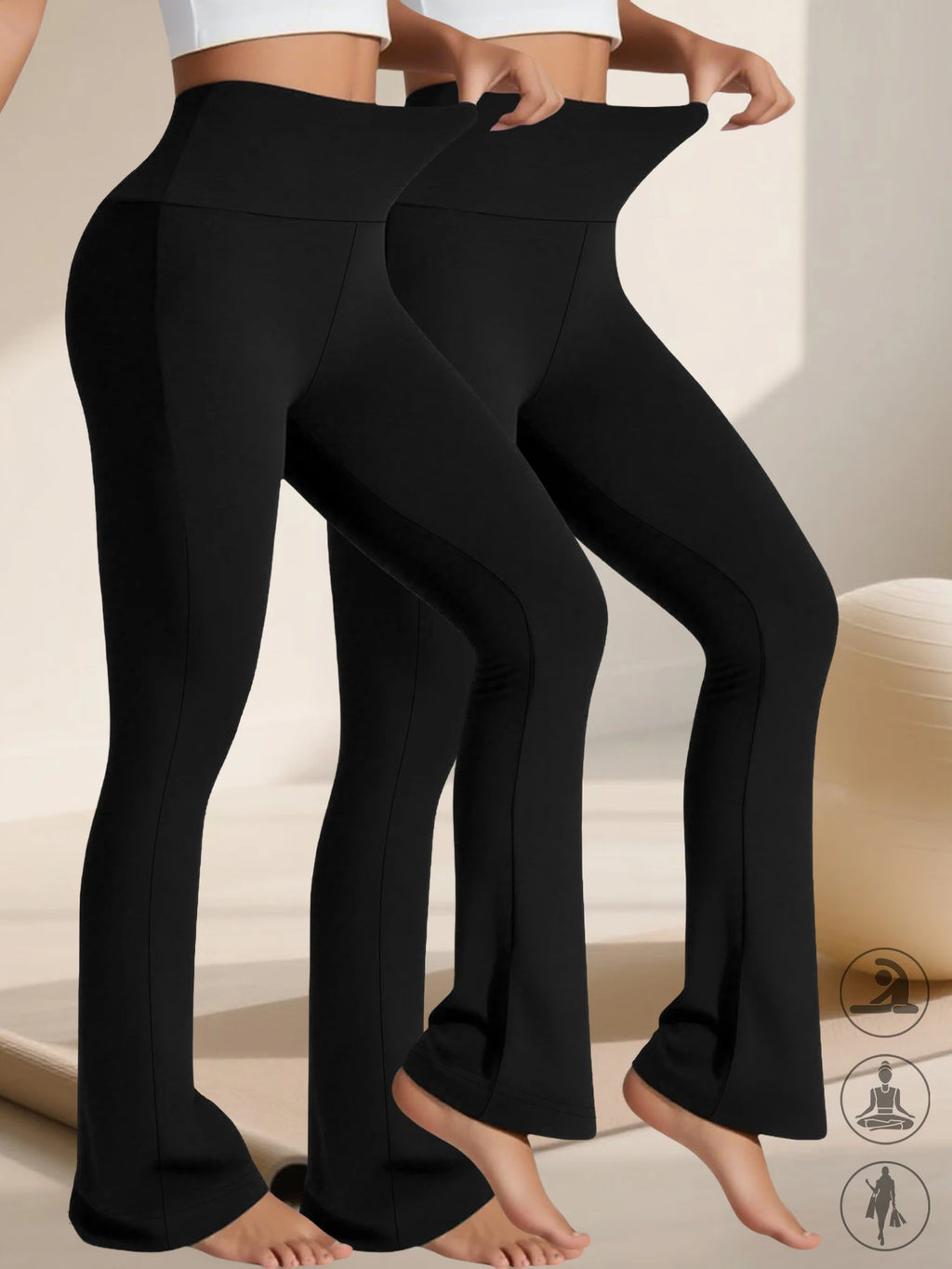 Women's Super Soft Flare Pants High Waisted Tummy Control Workout - GilloServ