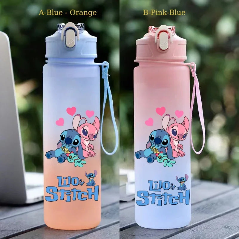 750ML Stitch Straw Water Bottle Eco-Friendly Plastic Water Cup - GilloServ