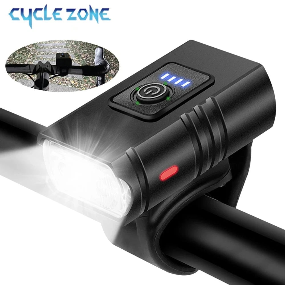 LED Bicycle Front Light Type-C Rechargeable Bicycle Headlight MTB Road Bike Headlamp Easy to Install Cycling Accessories - GilloServ