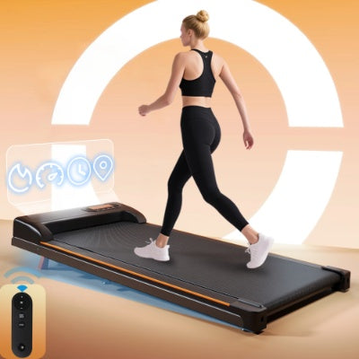 Folding Under Desk Walking Pad Treadmill With Adjustable Incline, 1-6 Km H Low Noise For Home  Office, LED Display, Magnetic Remote Control, Transport Wheels  Plug, Black. - GilloServ