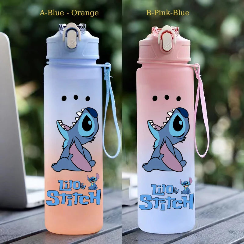 750ML Stitch Straw Water Bottle Eco-Friendly Plastic Water Cup - GilloServ
