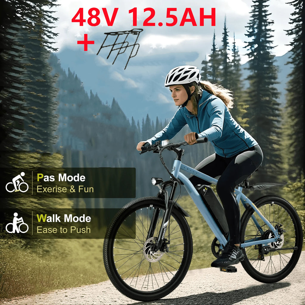 26" Electric Motorcycles Mountain Bike for Adults, 500W Motor 36V 48V Battery Electric Bicycle - GilloServ