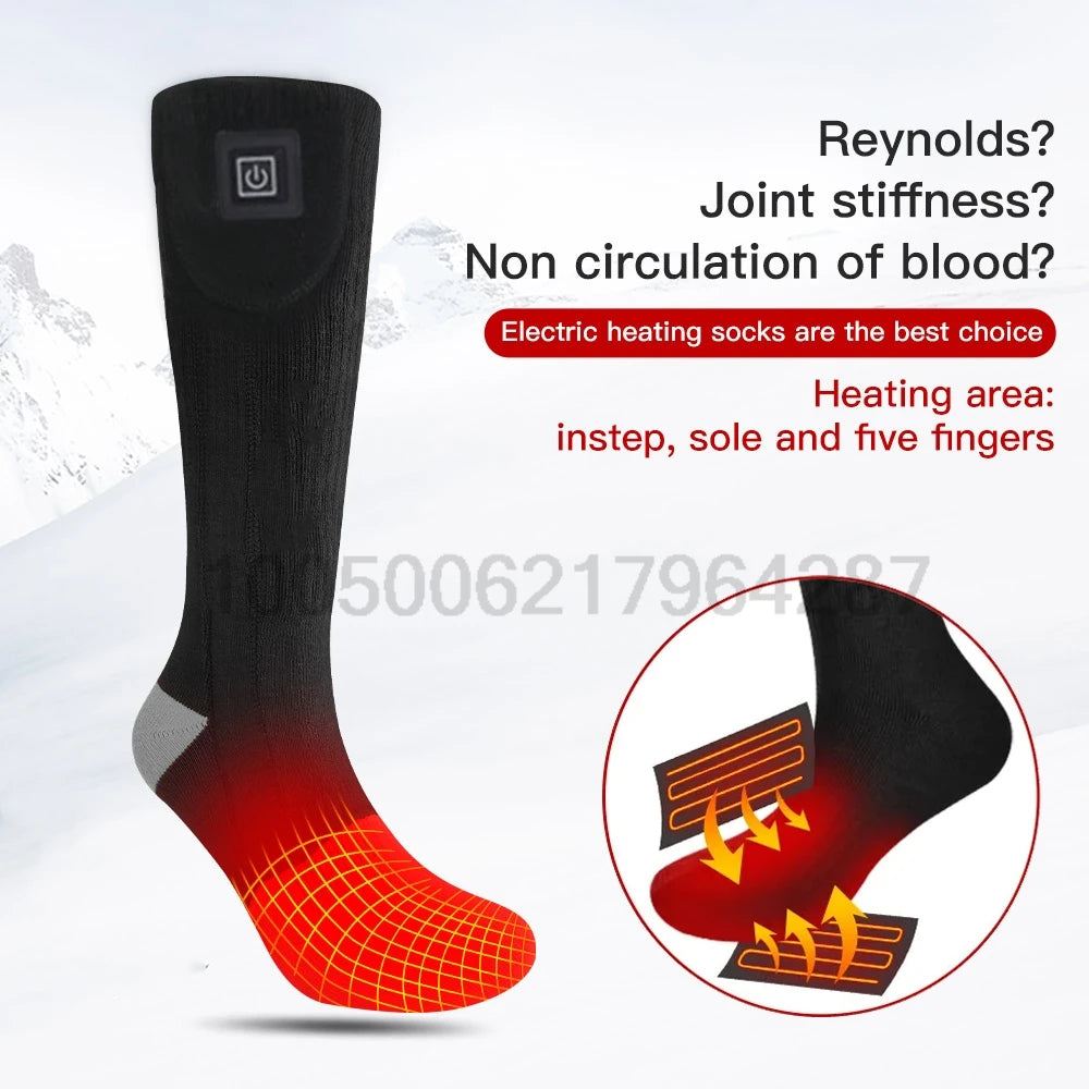 Heated Winter Socks// Warm Snowmobile Skiing// Heated Socks With Battery Case Outdoor Sport - GilloServ