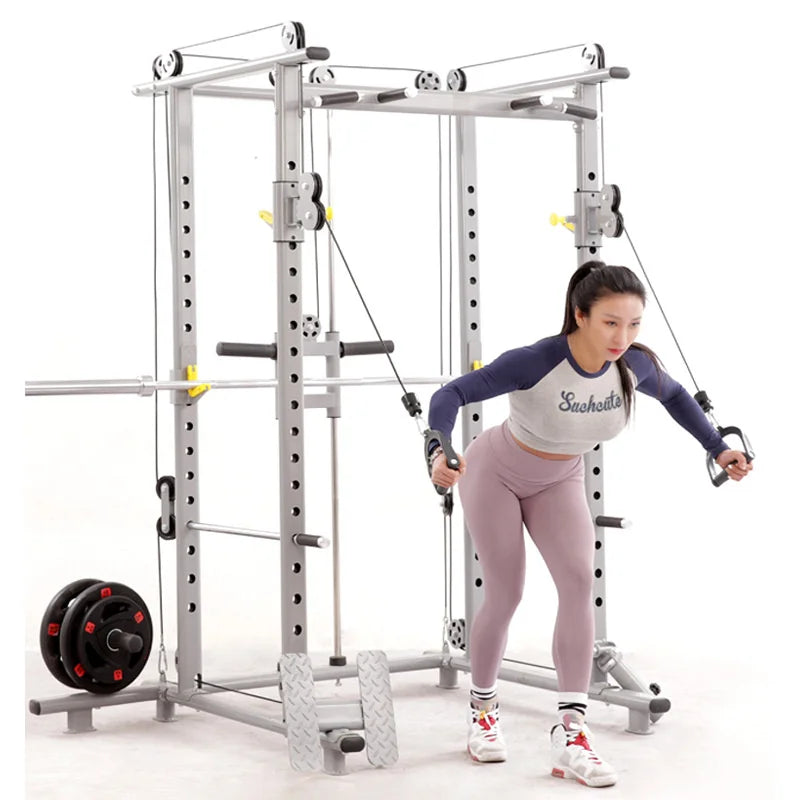 Heavy Duty Strength Trainer Power Cage Weights Workout - GilloServ