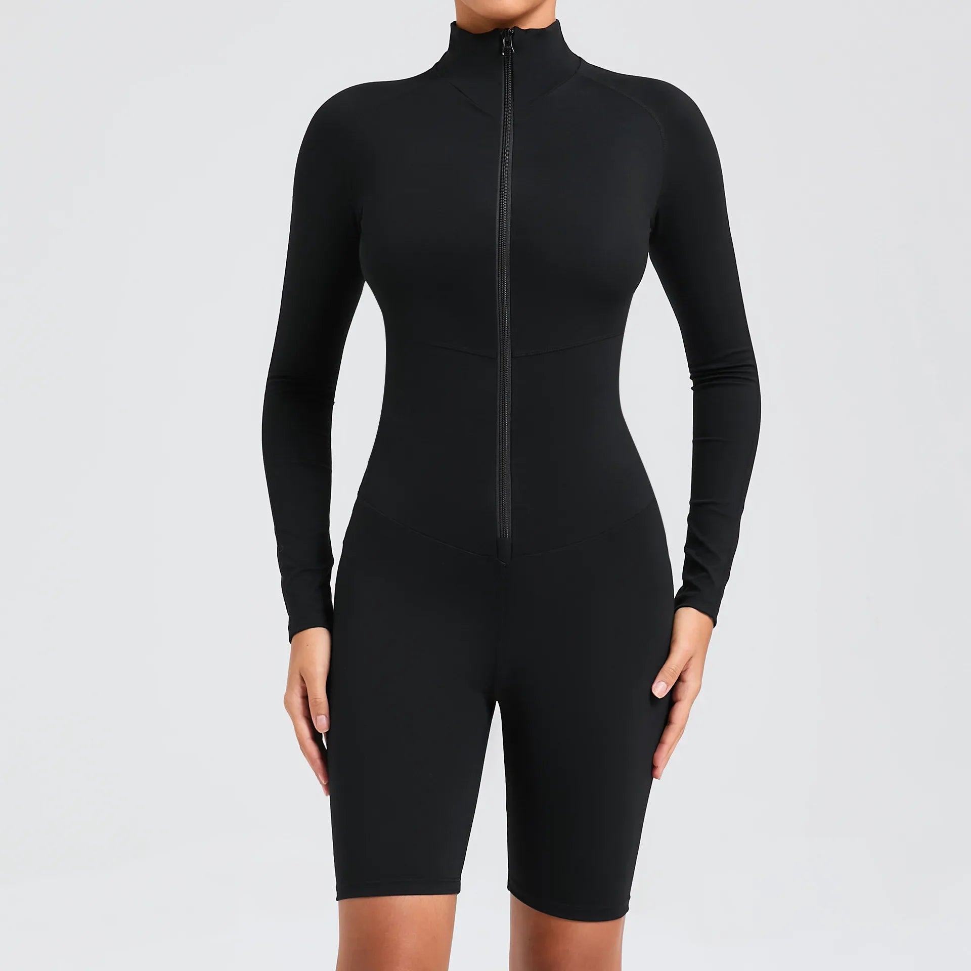 Women Zip-Up Yoga Bodysuit High Waist Athletic Unitard Workout - GilloServ