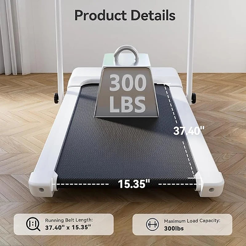 Hot Walking Pad Treadmill with 9% Incline Under-Desk for Home/Office 37.4inch Belt LCD Display Portable Foldable Safety Armrest - GilloServ