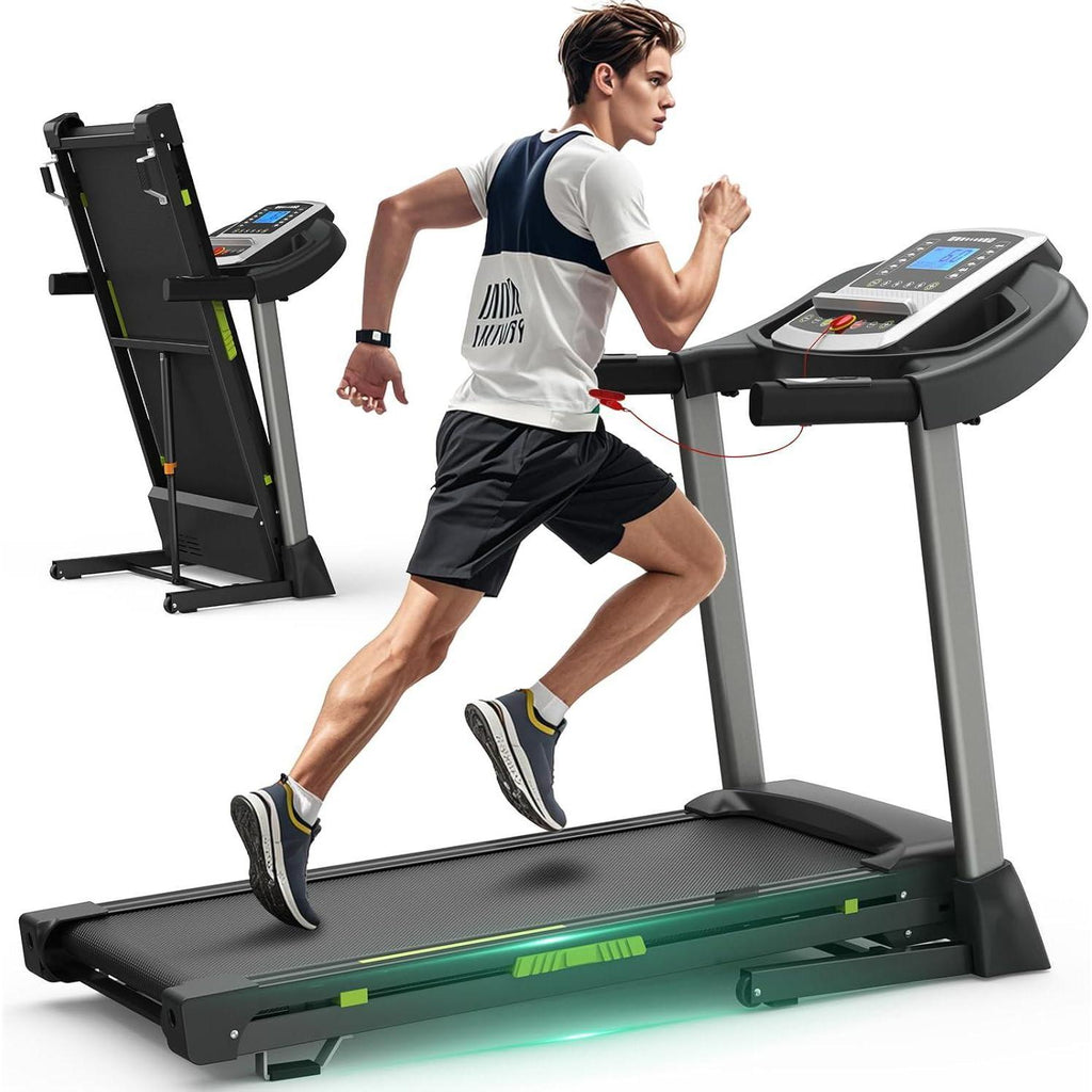 Silent Motor Dual Shock Absorption 330 Lbs Loading Portable Folding Treadmill With Intuitive LCD Panel - GilloServ