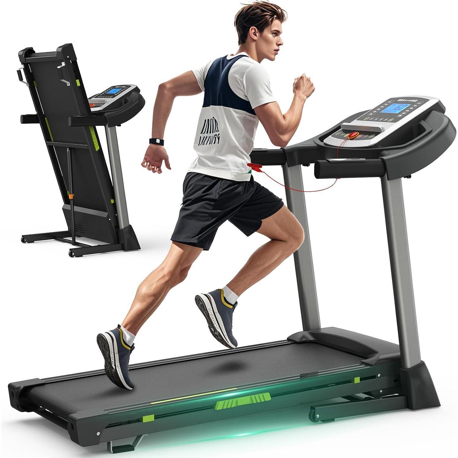 Silent Motor Dual Shock Absorption 330 Lbs Loading Portable Folding Treadmill With Intuitive LCD Panel - GilloServ