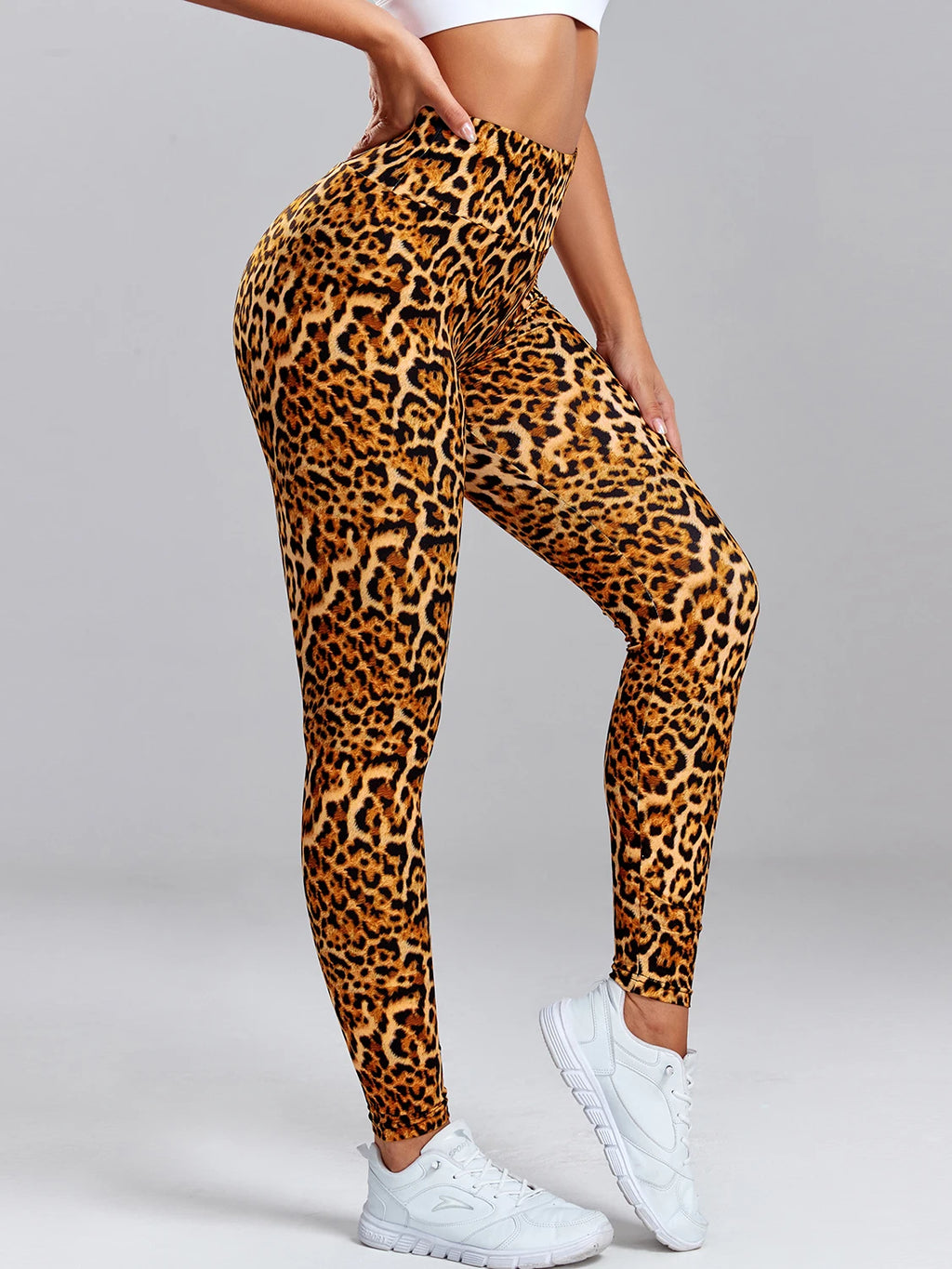 Leopard Print Leggings Women's High Waisted Yoga Pants - GilloServ