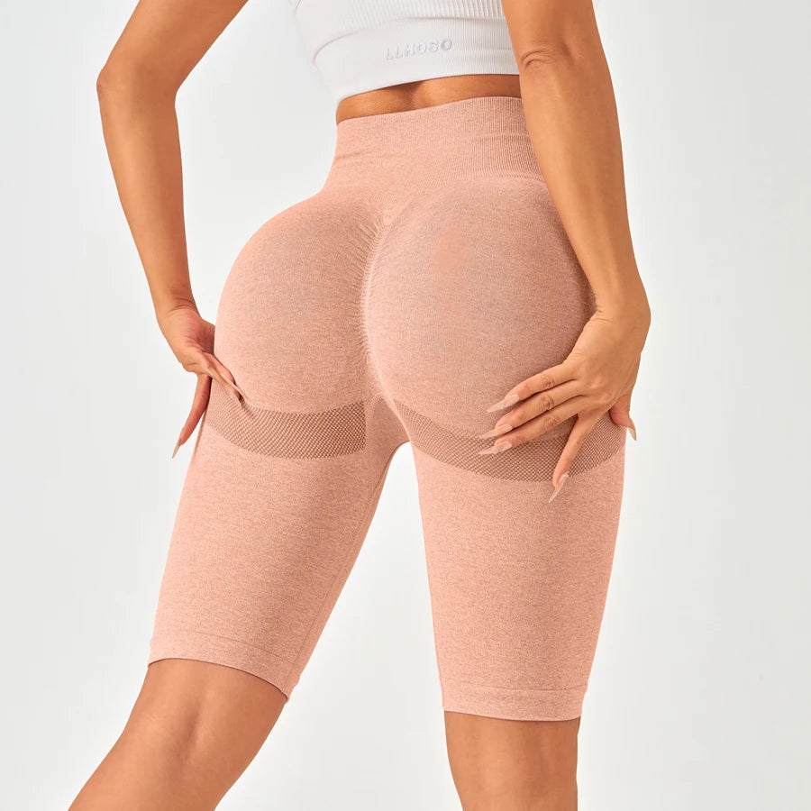 Women Sports Leggings Sportswear Seamless Yoga Shorts w/Tummy Control - GilloServ