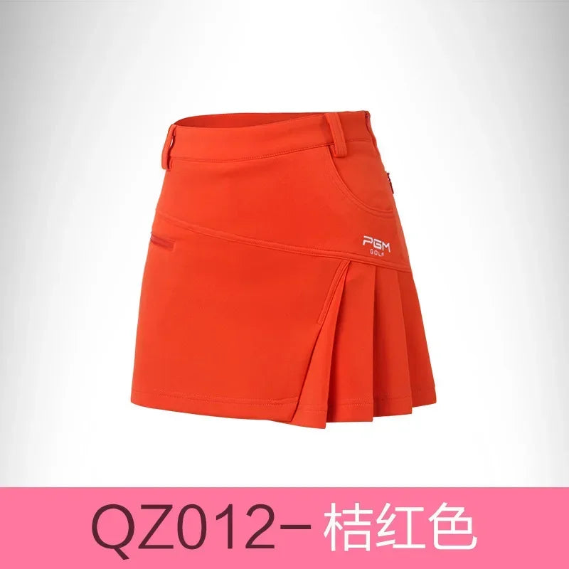 Golf Skirt Ladies Zipper Fashion Pleated Skirt Lined Safety Pants - GilloServ