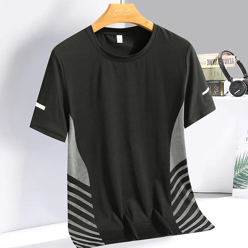 Running T-shirt Men Summer Ice Silk Thin Top