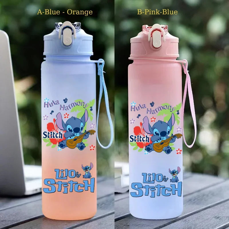 750ML Stitch Straw Water Bottle Eco-Friendly Plastic Water Cup - GilloServ