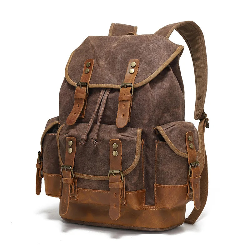 Vintage Canvas Backpacks for Men Laptop Daypacks Waterproof Rucksacks - GilloServ
