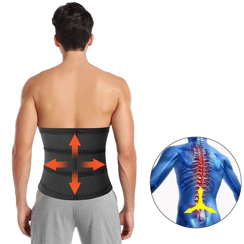 Mens Waist Trainer Corsets Fitness Trimmer Belt// Slimming Body Shaper Weight Loss Sauna Sweat Girdle Workout Fat Burner Fajas - GilloServ