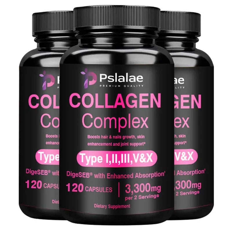 Collagen Complex Capsules - Brighten Skin Tone and Help Joint and Cardiovascular, Skin, Hair, Nails & Digestive Health - GilloServ