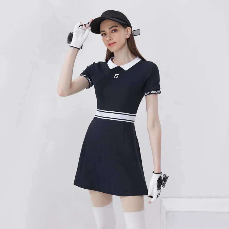 New Style Golf Knitted Dress with Lapel Slim Fit Casual Sportswear - GilloServ