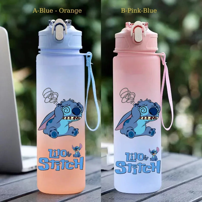 750ML Stitch Straw Water Bottle Eco-Friendly Plastic Water Cup - GilloServ