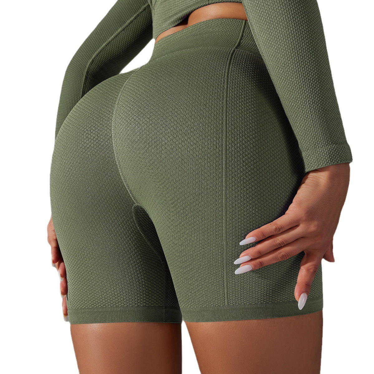 Seamless Solid color polka Jacquard High-Waisted