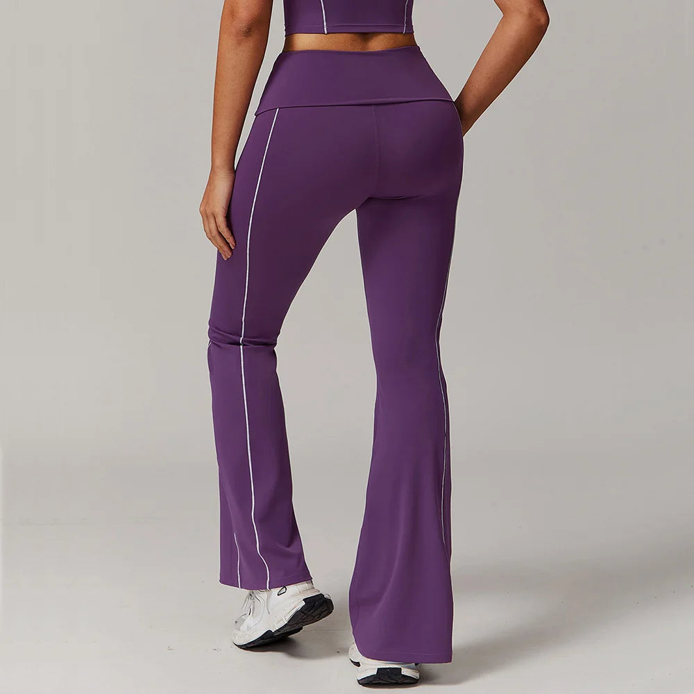 Fitness Bell-bottoms Women Sport Leggings High Waist Wide Leg - GilloServ