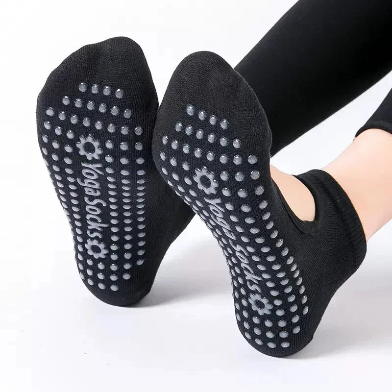 High Quality Women Pilates Socks Anti-Slip Breathable Backless Yoga Socks Ankle Ladies Ballet Dance Sports Socks for Fitness Gym - GilloServ