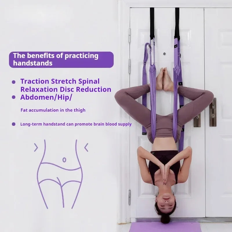 Yoga Aerial Silk Set Woman Hammock Back Legs Stretching Swing Pilates - GilloServ