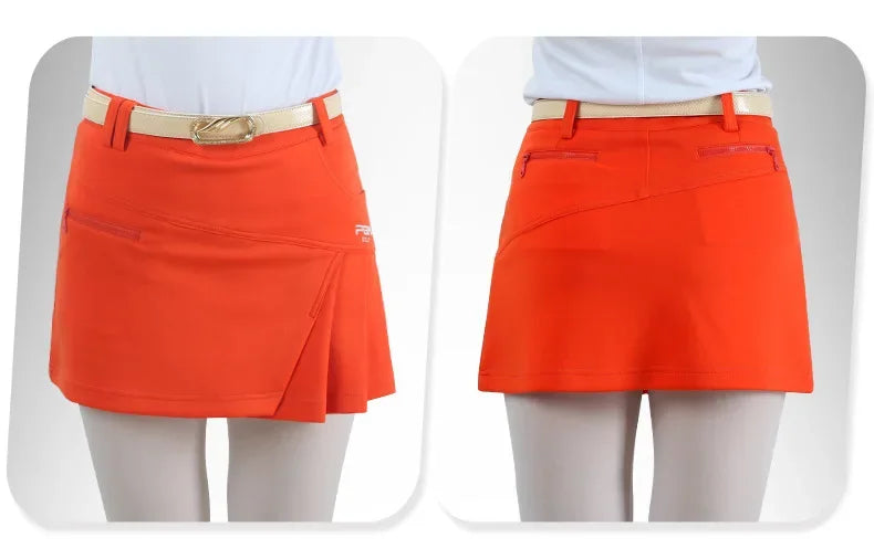 Golf Skirt Ladies Zipper Fashion Pleated Skirt Lined Safety Pants - GilloServ