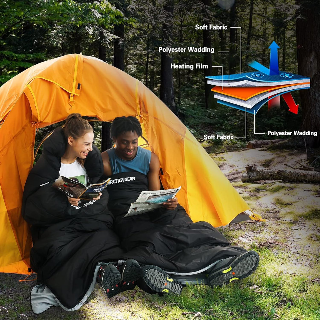Heated Sleeping Bag Cold Weather Sleeping Bag for Hiking & Camping - GilloServ