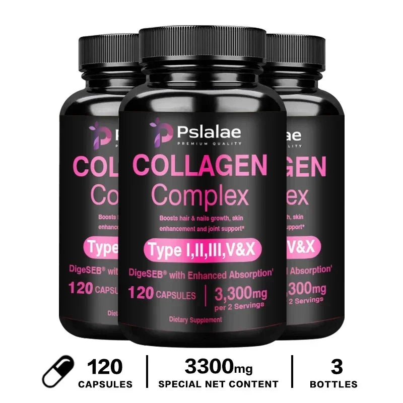 Collagen Complex Capsules - Brighten Skin Tone and Help Joint and Cardiovascular, Skin, Hair, Nails & Digestive Health - GilloServ