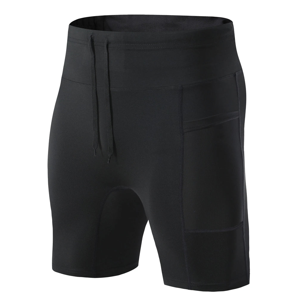 Men Women Yoga Running Shorts Pockets Outdoor Sports Half Pants Tights Exercise Fitness Gym Cycling Shorts Leggings Quick Drying - GilloServ
