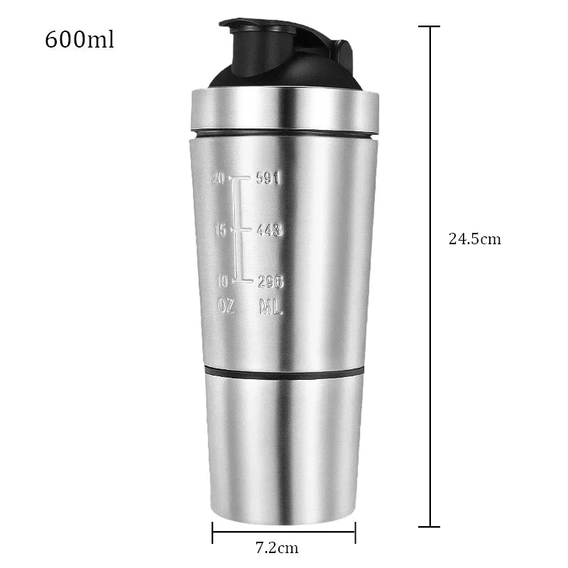 High Quality Stainless Steel Protein Shaker Cup// Portable Fitness Sports Mug - GilloServ