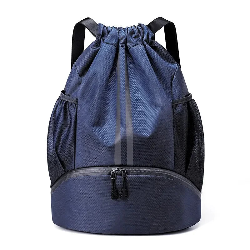 Drawstring Backpack With Ball Shoe Compartment Gym Bags - GilloServ