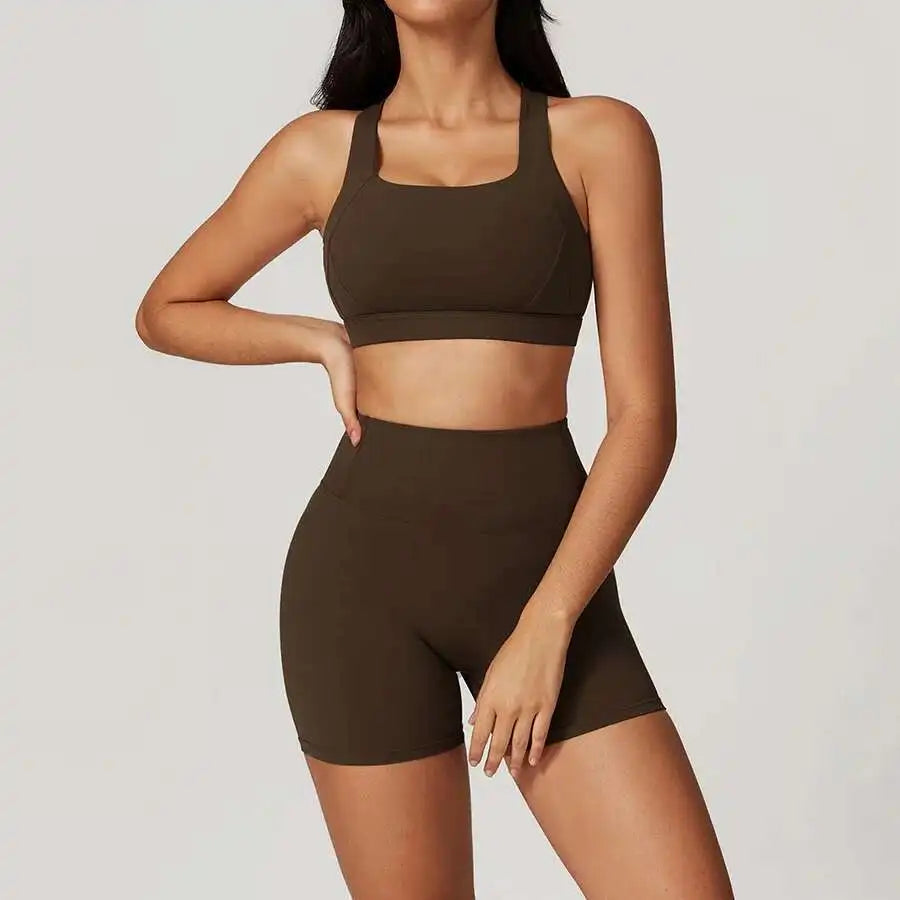 Yoga Set 2 PCS Women Tracksuits Workout Sportswear Gym Fitness - GilloServ