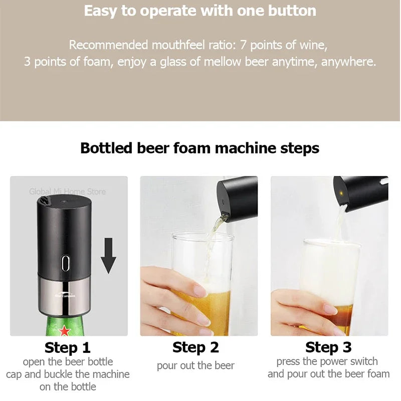 Automatic Beer Foamer Washable Beer Foam Machine Barware