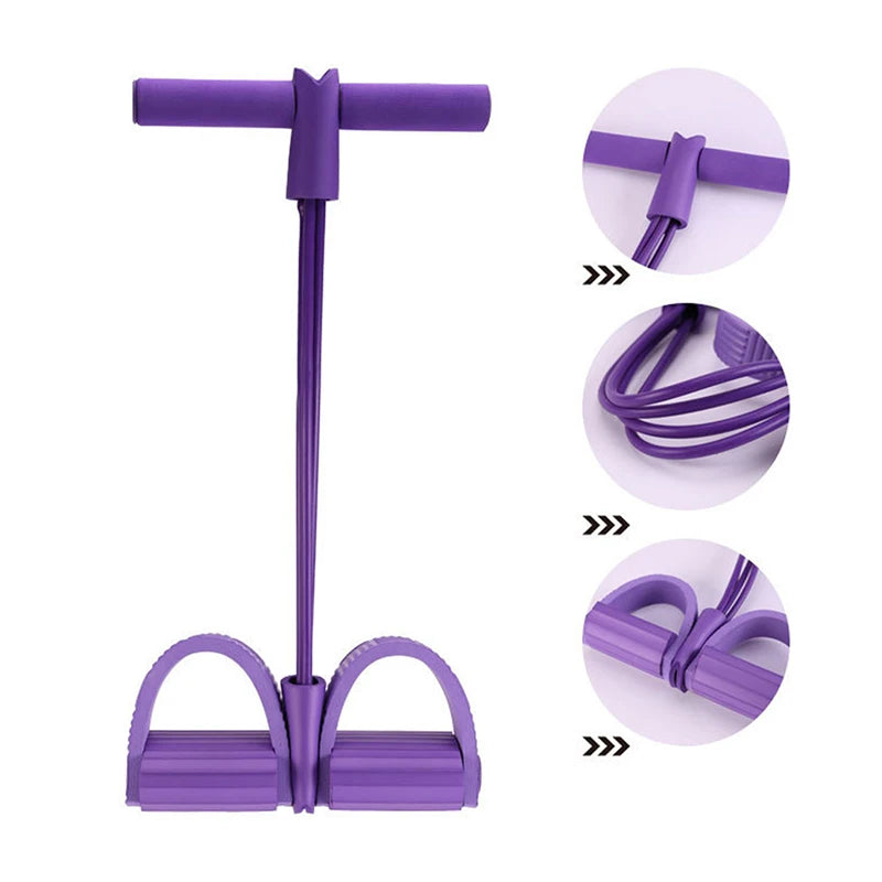 4 Tube Fitness Resistance Bands Latex Pedal Exercise