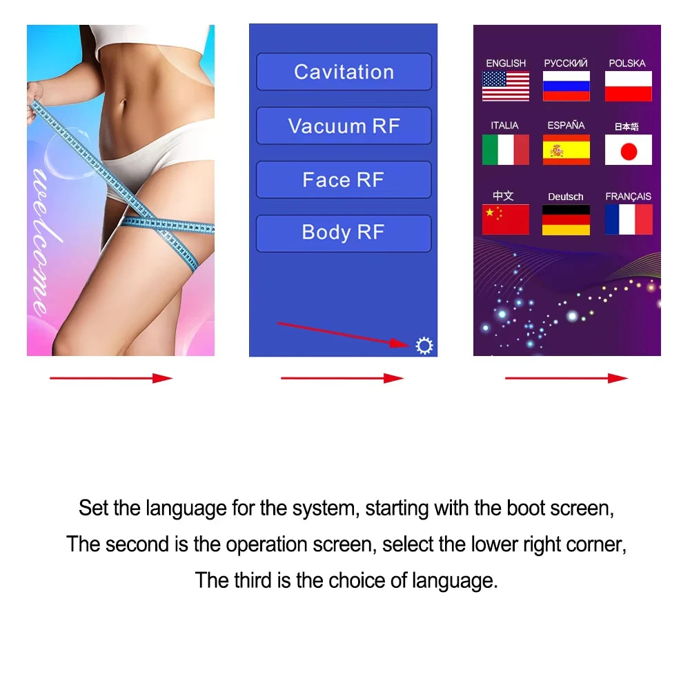 4-IN-1 40K Cavitation Radio Frequency Ultrasonic Slimming Machine Wrinkle Removal Weight Loss Skin Tightening Facial Beauty Tool - GilloServ