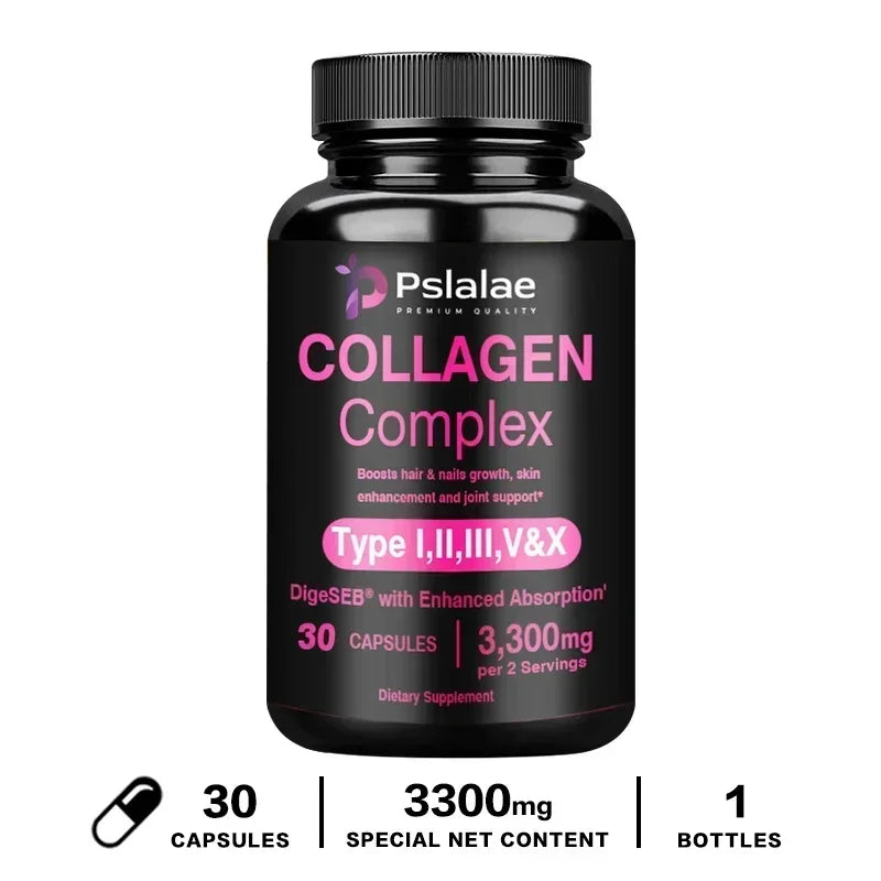 Collagen Complex Capsules - Brighten Skin Tone and Help Joint and Cardiovascular, Skin, Hair, Nails & Digestive Health - GilloServ