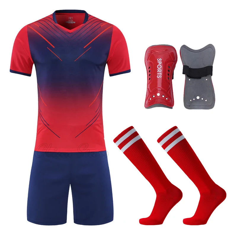 Football Jerseys Kits/Socks/Shin Pads Soccer Uniforms/Adult/Kid Suits