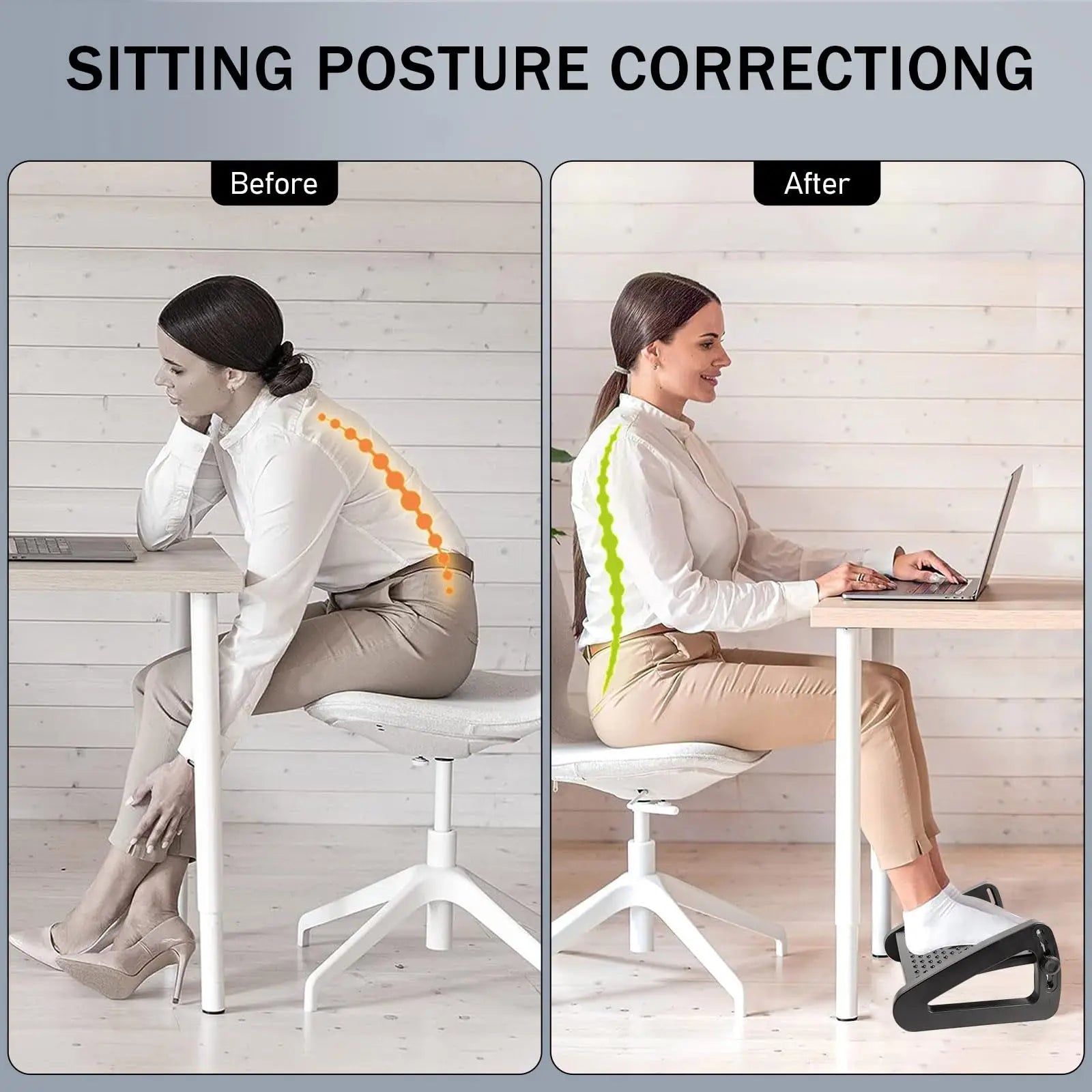 Under Desk Footrest Ergonomic with Massage Rollers Desk - GilloServ