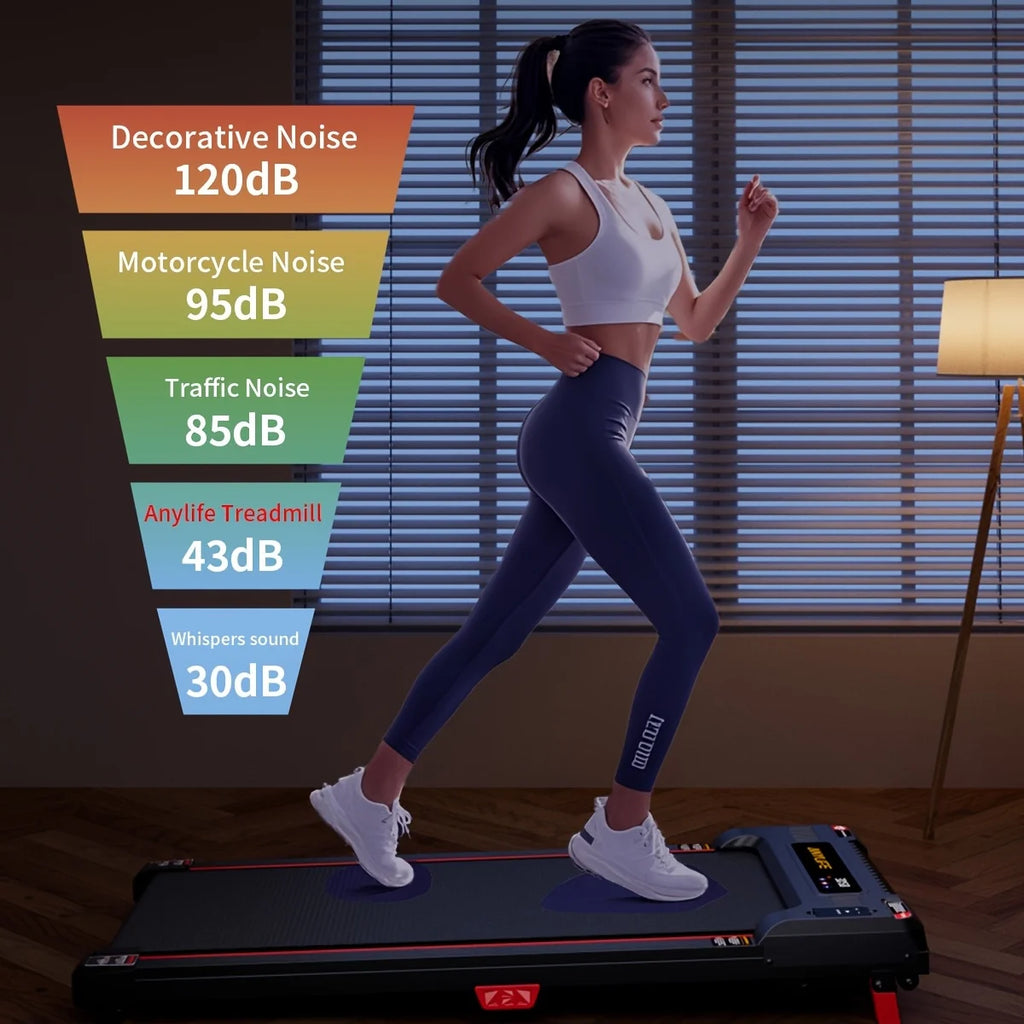 Under Desk Treadmill, Incline Walking Pad Treadmill 330lbs Capacity, 2.5HP Portable Treadmills for Home - GilloServ