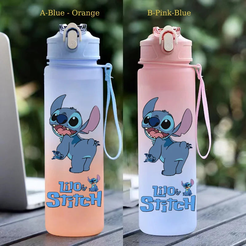 750ML Stitch Straw Water Bottle Eco-Friendly Plastic Water Cup - GilloServ