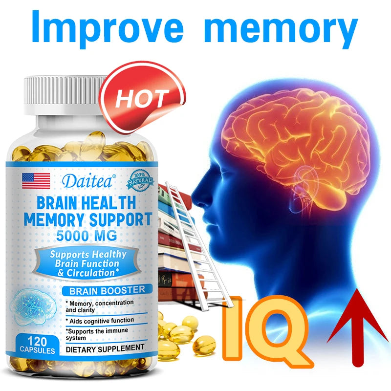 Vitamin B6 Supplement, Brain Health Memory Support 5000 mg//Supports Focus//rain Function & Circulation, 120 Capsules - GilloServ