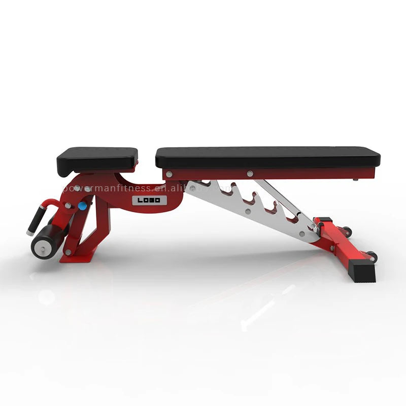 Fitness Equipment Home Gym Strength Training Red Adjustable Workout Weight Bench - GilloServ
