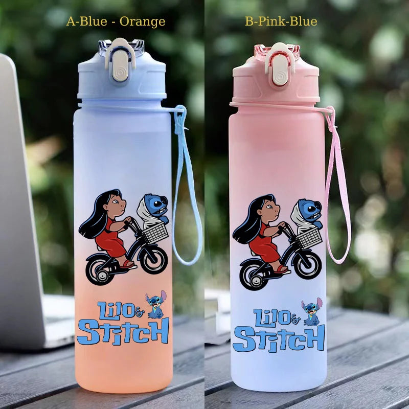 750ML Stitch Straw Water Bottle Eco-Friendly Plastic Water Cup - GilloServ
