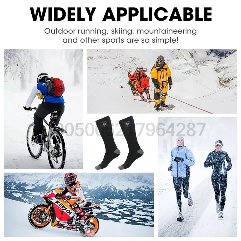 Heated Winter Socks// Warm Snowmobile Skiing// Heated Socks With Battery Case Outdoor Sport - GilloServ