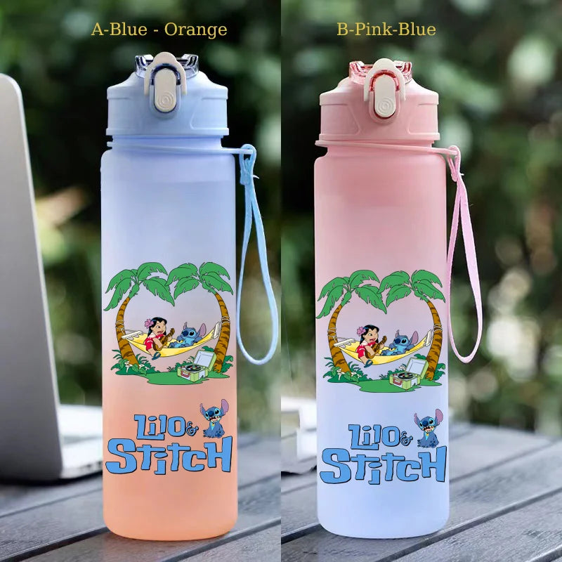 750ML Stitch Straw Water Bottle Eco-Friendly Plastic Water Cup - GilloServ