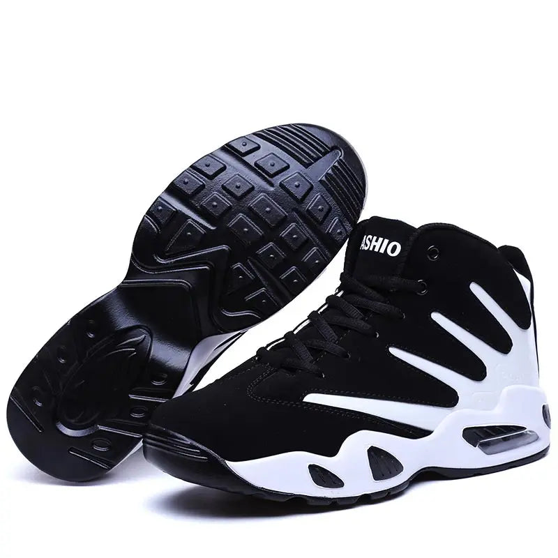 Large Size PU Leather Sports Shoes for Men High Top Sneakers - GilloServ