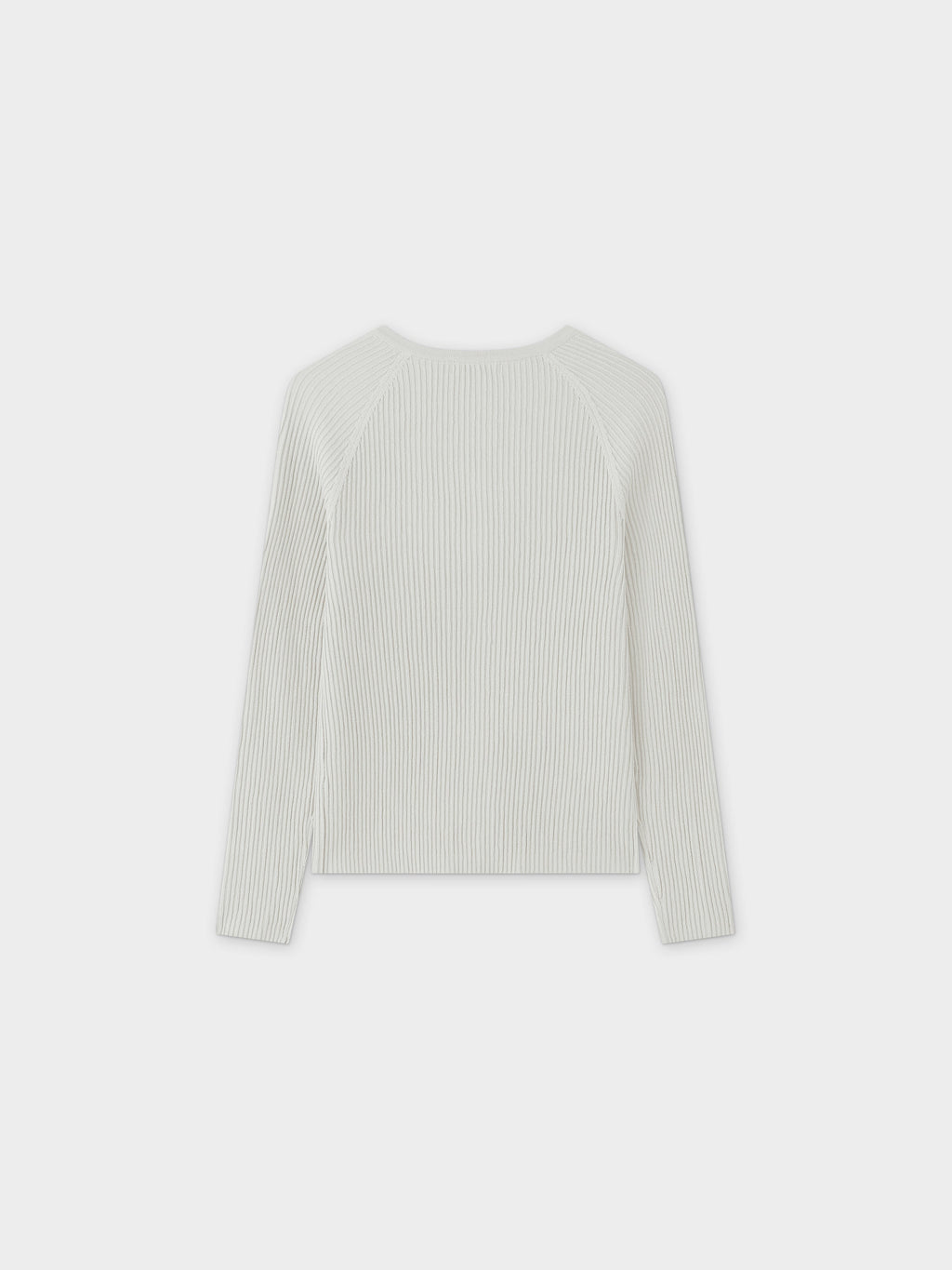 Ribbed Knit Cardigan-White