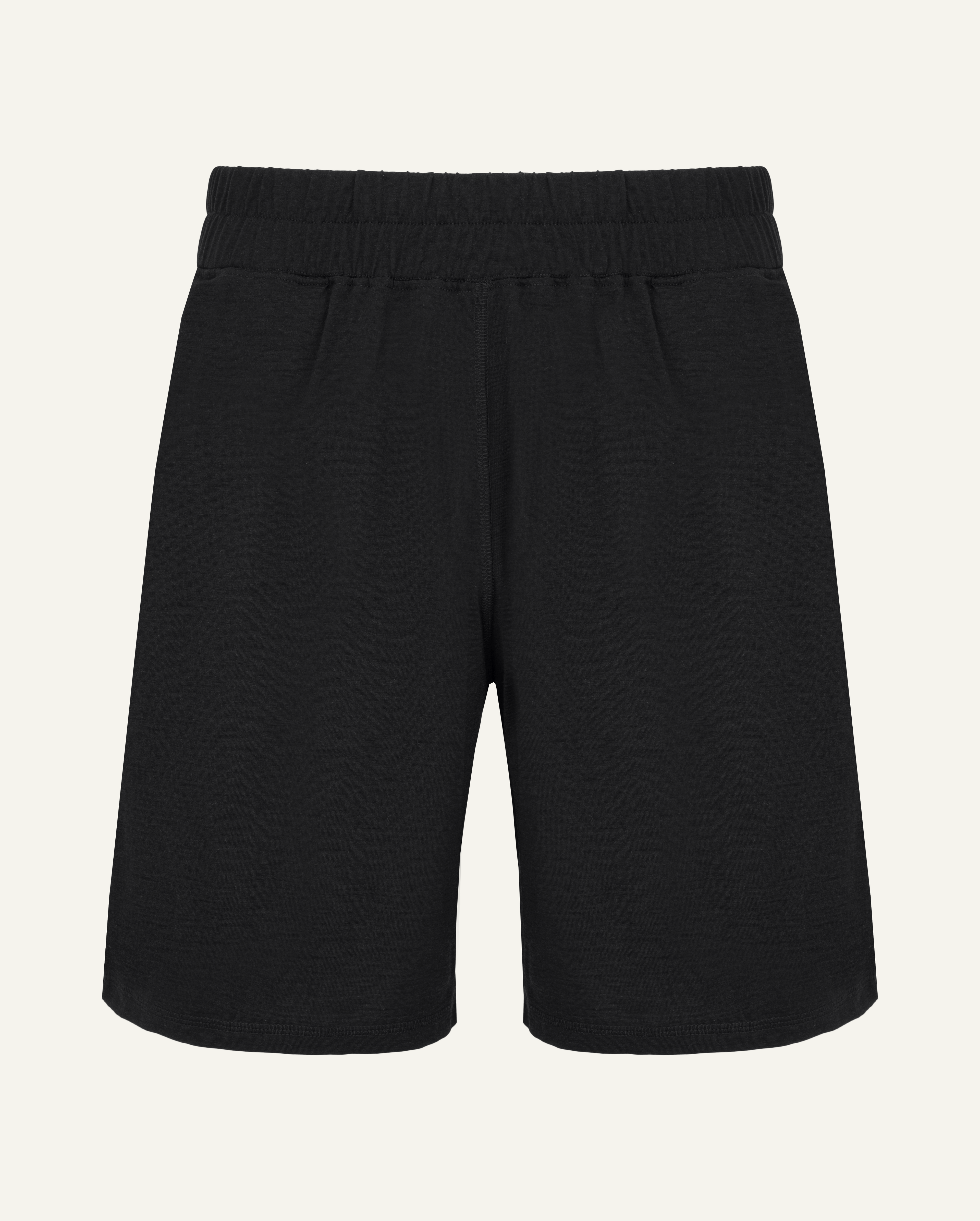 Men's Merino Wool Sports Shorts - Black