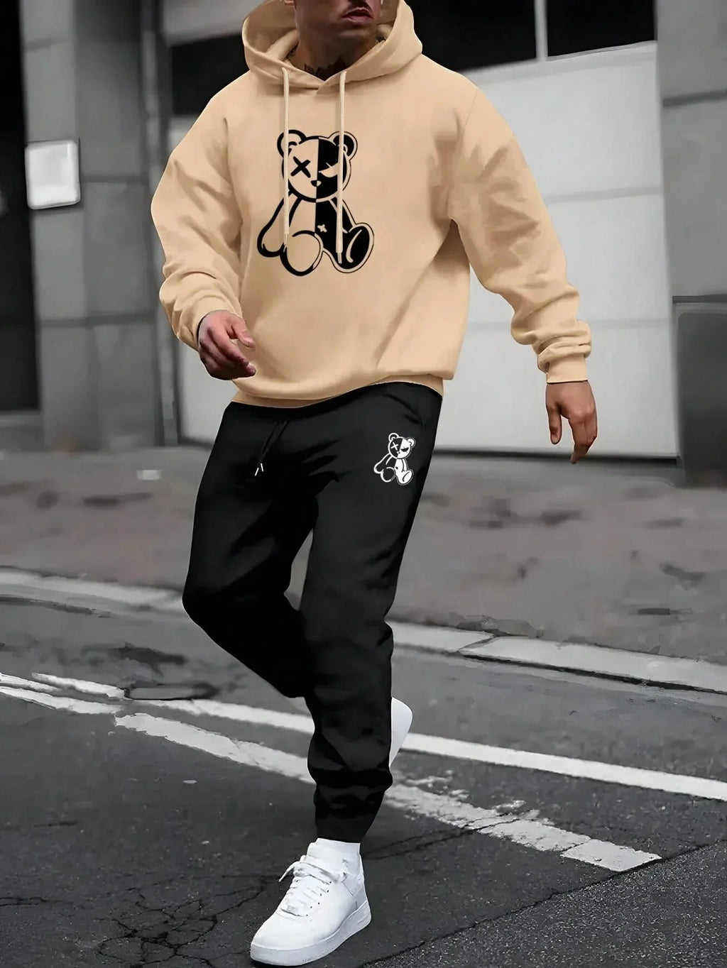 Tracksuit Sets Men's Casual Fleece Warm Hoodies Pants 2PCS Mens Long Sleeve Sport Suit Male Pullover Hoodies Sports Clothing - GilloServ